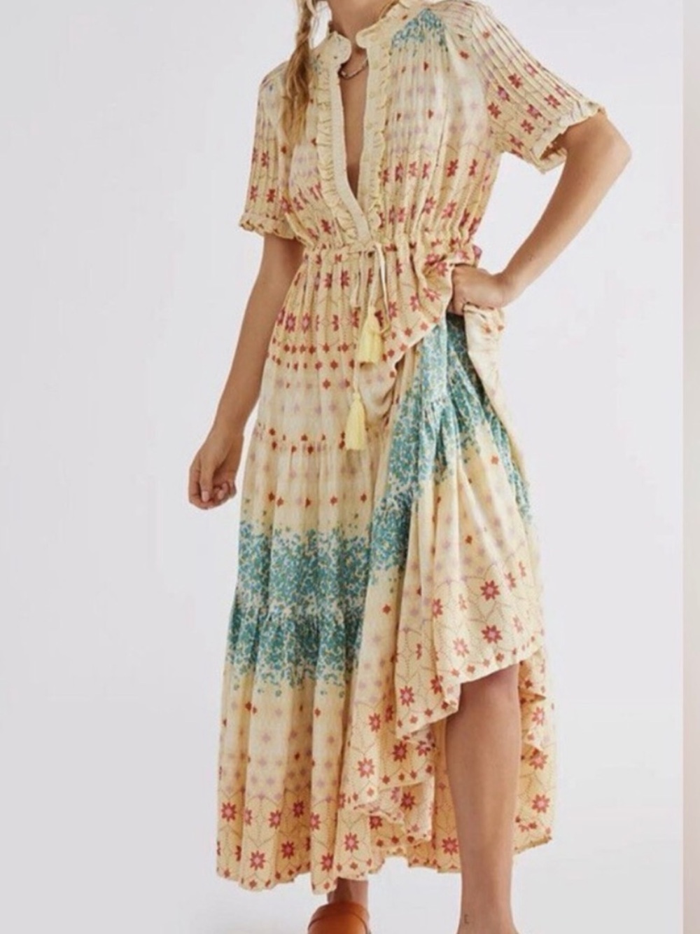 Free People “Rare Feelings” Maxi Dress – XS 🌿✨ NWT